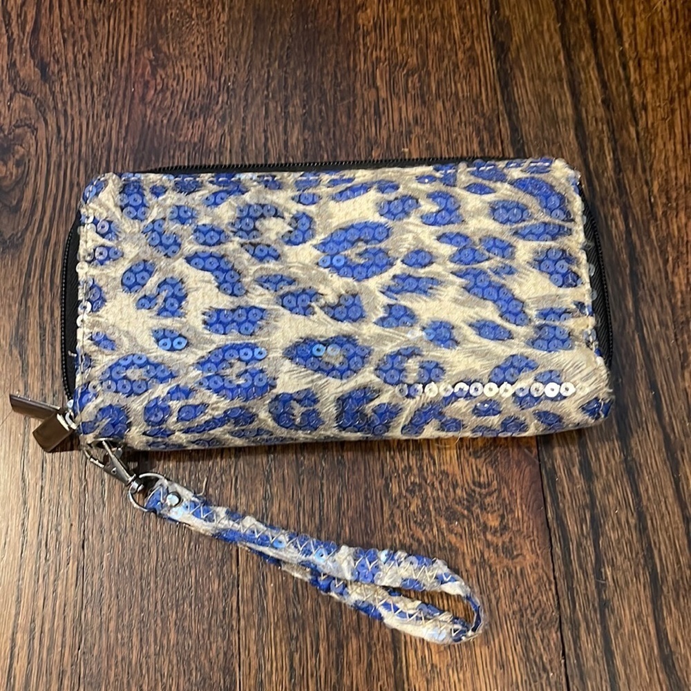 Zip around wallet with wrist strap